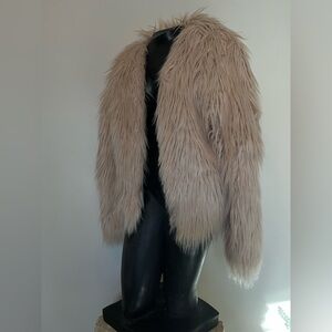 Women's Faux Fur Jacket in Blush Pink